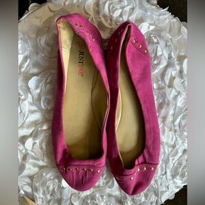 JustFab Studded Ballet Flats. Color Pink. Size 9.5